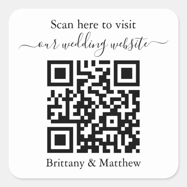 Wedding Add Your QR Code Website Sticker (Front)