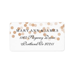 Wedding Address Copper Foil Glitter Lights Label