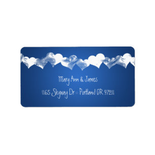 Wedding Address Grunge Hearts Blue Label