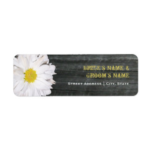 Wedding Address Label - Daisy & Barnwood