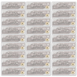 Wedding Address Lace Sunflower Wood String Lights