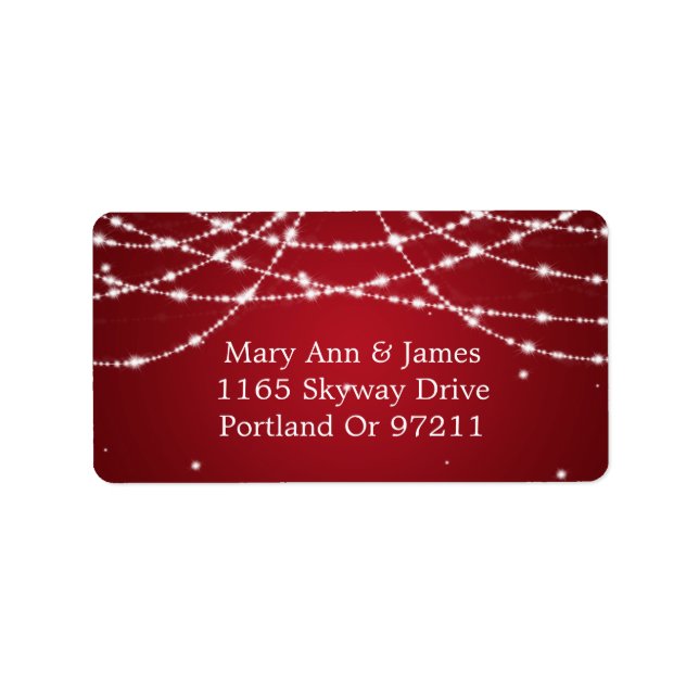 Wedding Address Sparkling String Red Label (Front)