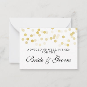 Wedding Advice Card Faux Gold Foil Glitter Lights
