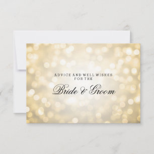 Wedding Advice Card Gold Glitter Lights