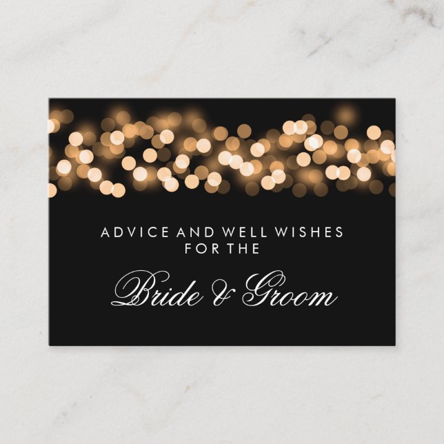 Wedding Advice Card Gold Hollywood Glam (Front)