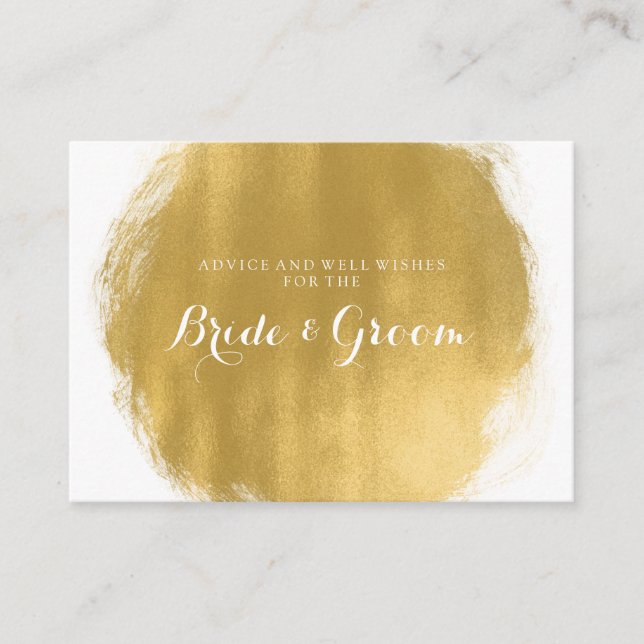 Wedding Advice Card Gold Paint Look (Front)