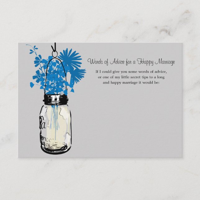 Wedding Advice Card - Mason Jar (Front)
