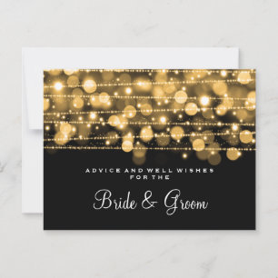 Wedding Advice Card Party Sparkles Gold