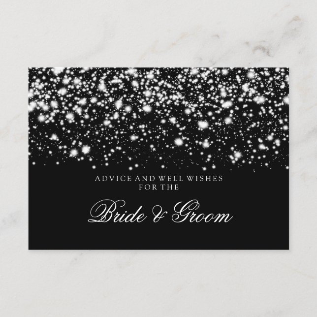 Wedding Advice Card Silver Midnight Glam (Front)