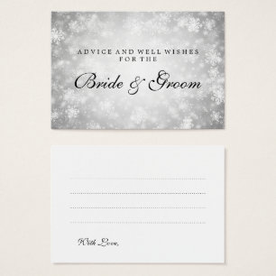 Wedding Advice Card Silver Winter Wonderland