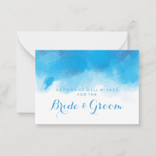 Wedding Advice Card Summer Blue Watercolor