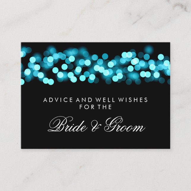 Wedding Advice Card Turquoise Hollywood Glam (Front)