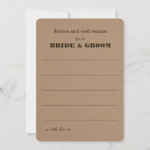 Wedding Advice Rustic Kraft Paper