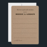 Wedding Advice  | Rustic Kraft Paper Card<br><div class="desc">Make your guests filled with joy when they find out these cute cards asking advice for the new couple. Check our store for more invites and ideas for the wedding</div>