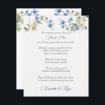 Wedding Advice Well Wishes Blue Watercolor<br><div class="desc">Wedding advice and well wishes paper sheets for your guests decorated with lovely blue wildflowers.  What a great way to remember your special day.</div>