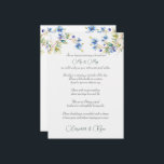 Wedding Advice Well Wishes Blue Watercolor Card<br><div class="desc">Wedding advice and well wishes cards for your guests decorated with lovely blue wildflowers.  What a great way to remember your special day.</div>