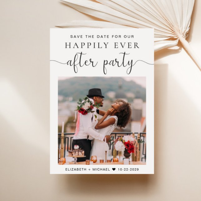 Wedding After Party Photo Reception Save the Date Announcement (A stylish save the date announcement for a reception to celebrate your elopement or private wedding)