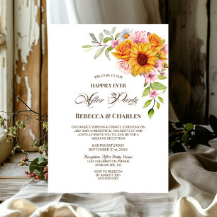 Wedding After Party Sunflower Reception Invitation
