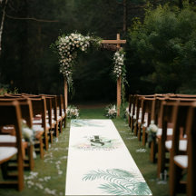 Wedding Aisle Runner | Tropical Watercolor Art Rug