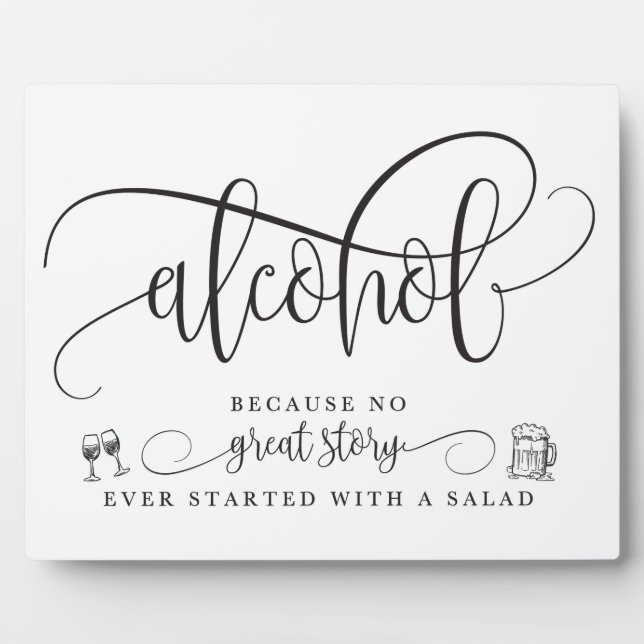 Wedding Alcohol Bar Sign Plaque (Front)