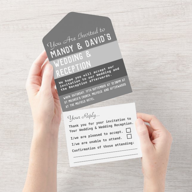 Wedding All In One Invitation (Tearaway)