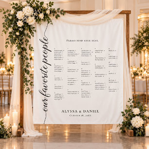 Wedding alpha Our Favourite People Seating Chart Tapestry