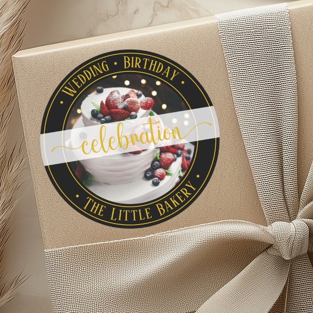 Wedding and Birthday cake promotion Classic Round Sticker (Creator Uploaded)