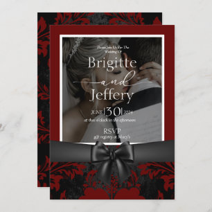 Wedding and black & black traditional photo invitation