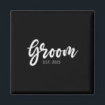 Wedding And Couple Matching Gift Shop And More Bla Magnet<br><div class="desc">Wedding And Couple Matching Gift Shop And More Black Groom Est. 2025 Groom Gift</div>