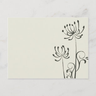 Wedding And Event Invitation Floral Sketch Postcard