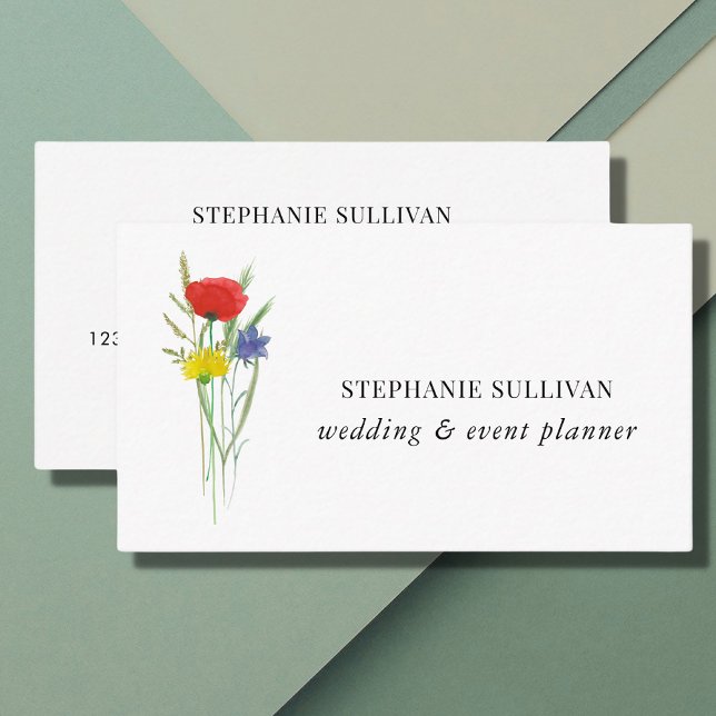 Wedding and Event Planner Wildflower Business Card (Creator Uploaded)
