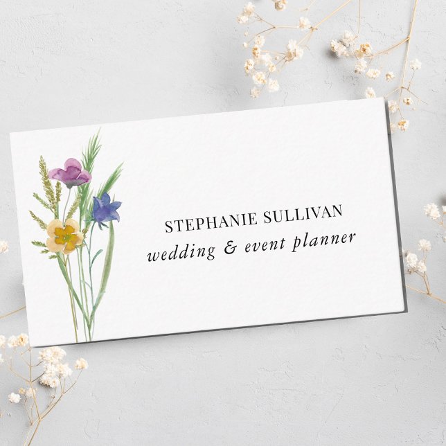 Wedding And Event Planner Wildflower Business Card (Creator Uploaded)