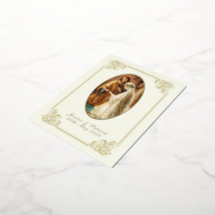 Wedding Angelus Prayer Betrothal Virgin Mary Foil Holiday Postcard