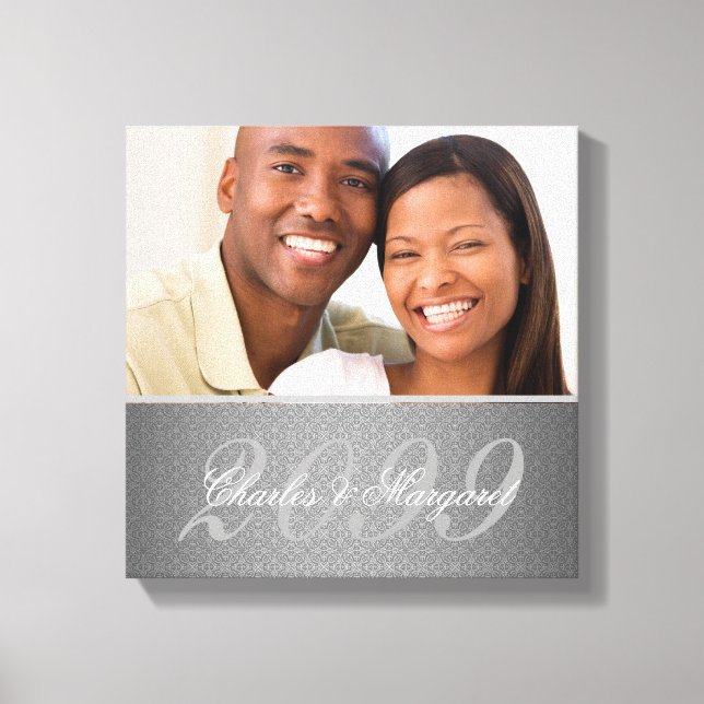 Wedding Anniversary 12x12 Personalised Photo Canvas Print (Front)