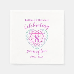 Wedding anniversary 8 years of love napkins