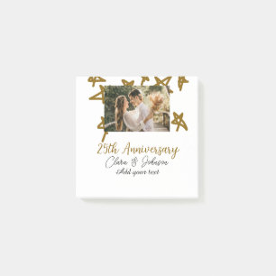 Wedding Anniversary add name year image gold stars Post-it Notes