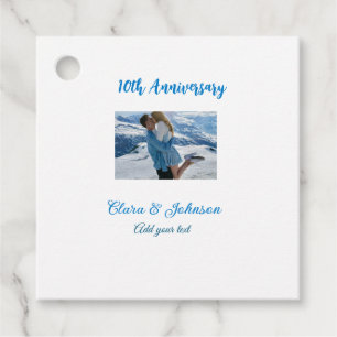 Wedding Anniversary add name year image text coule Favour Tags