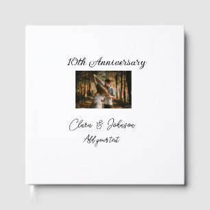 Wedding Anniversary add name year image text coule Guest Book