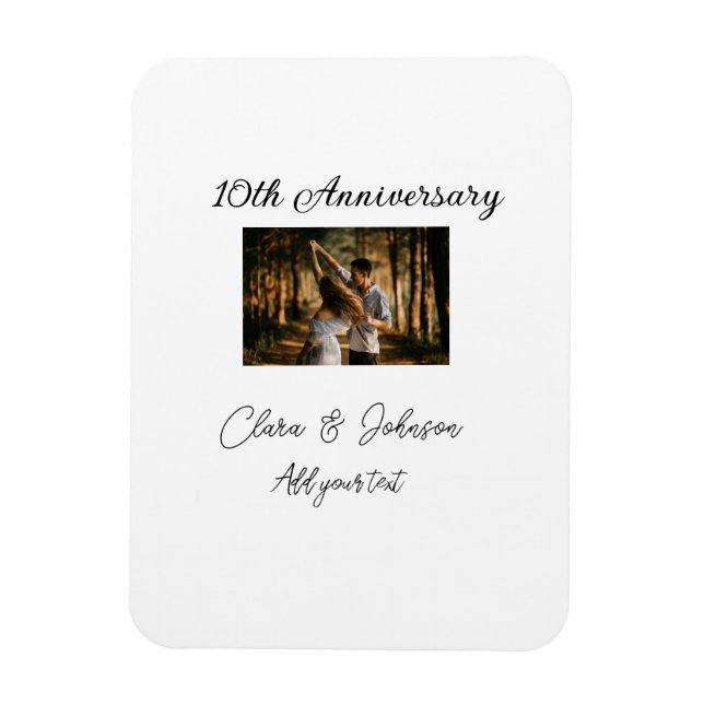 Wedding Anniversary add name year image text coule Magnet (Vertical)