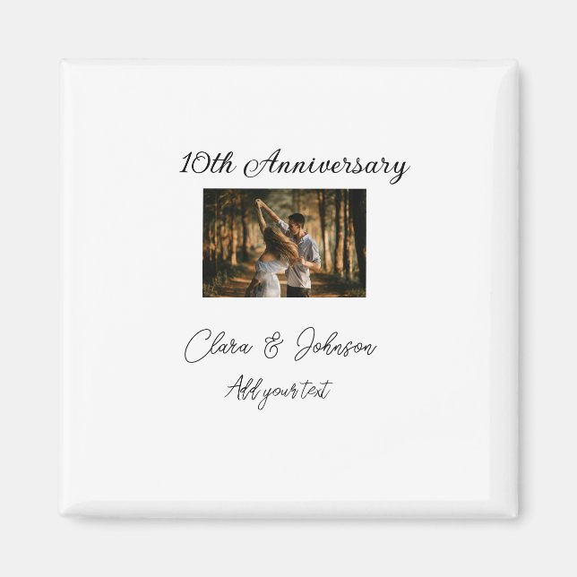 Wedding Anniversary add name year image text coule Magnet (Front)