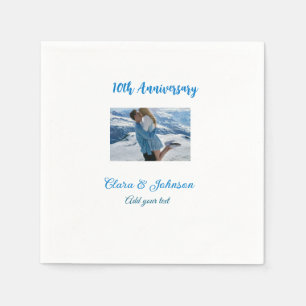 Wedding Anniversary add name year image text coule Napkin