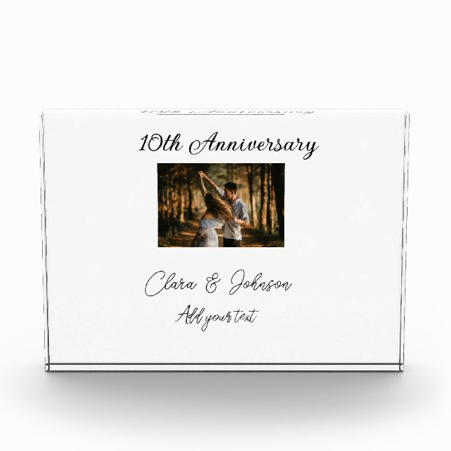 Wedding Anniversary add name year image text coule Photo Block (Front)