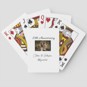 Wedding Anniversary add name year image text coule Playing Cards