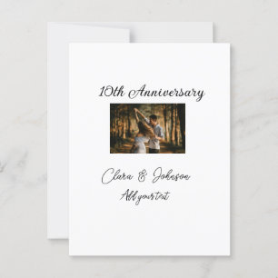 Wedding Anniversary add name year image text coule Postcard