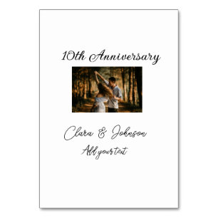 Wedding Anniversary add name year image text coule Table Number