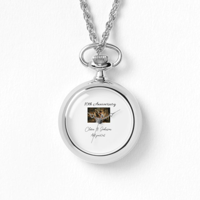 Wedding Anniversary add name year image text coule Watch (Front)