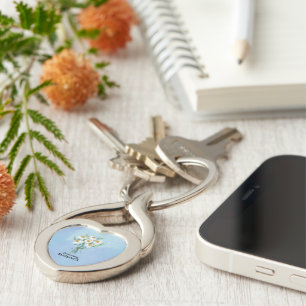 Wedding Anniversary Blessings Bouquet of Daisies Key Ring