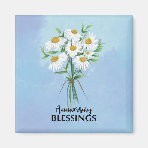 Wedding Anniversary Blessings Bouquet of Daisies Magnet