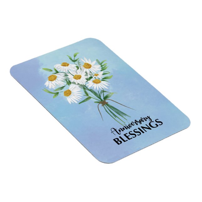 Wedding Anniversary Blessings Bouquet of Daisies Magnet (Right Side)