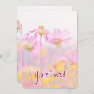 Wedding Anniversary Cosmos Garden Flower Invitation
